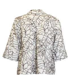 Alternative view of Brandtex Blouse Linnenmix Bruin Gebloemd met Zakken