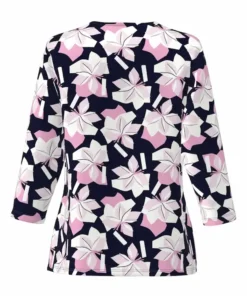 Alternative view of * Shirt Frank Walder marine roze v hals