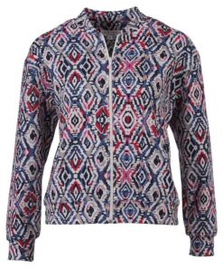 Enjoy bomberjasje jeansblauw / rood / wit