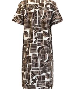 Alternative view of Brandtex Jurk Bruin Dessin - Luchtige Linnenmix