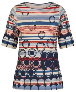 Shirt Lebek rood wit blauw