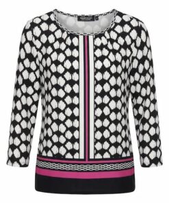Frank Walder shirt wit / fuchsia / zwart