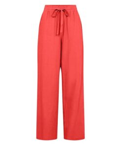 Soyaconcept Broek Ina Rood Linnenmix