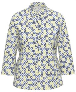Erfo jersey blouse geel dessin