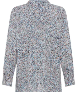 Alternative view of Olsen blouse met blauw / oranje dessin
