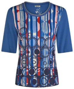 Shirt Lebek indigoblauw / rood