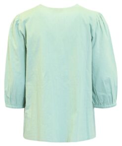 Alternative view of Signature Blouse Mintgroen Katoenmix V-hals met Kant