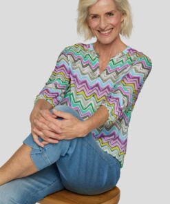 Rabe blouse lila zig zag patroon