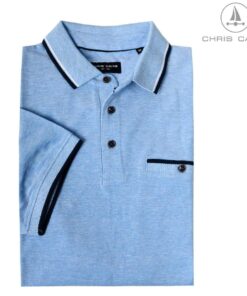 Alternative view of Chris Cayne Poloshirt Heren Lichtblauw Uni