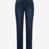 Donkerblauwe Raphaela by Brax Pamina jeans met comfortabele jersey tailleband en slim fit pasvorm.