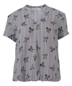 Blouse Enjoy marineblauw gestreept