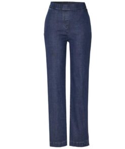 Donkerblauwe Relaxed by Toni Scarlet Wide Leg jeans van dunne lyocell-kwaliteit met een comfortabele elastische tailleband.