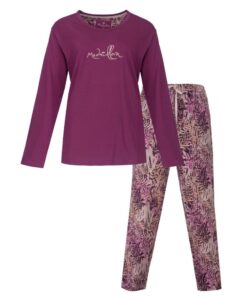 Medaillon dames doorknoop pyjama in cassis met klassieke kraag en geometrisch dessin - model medaillon_dames_pyjama_mepyd16006a (1).jpg