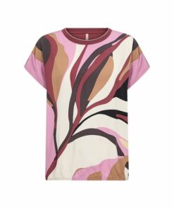 Soyaconcept Gail T-shirt met roze en bordeaux abstracte grafische print en elastische zoom - model 27748_PF_2026_4985C_W_01 (1).jpg