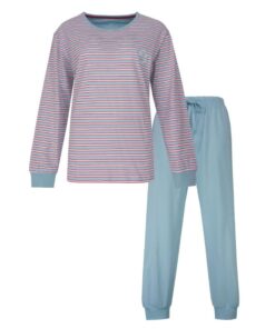 Irresistible dames pyjama in lichtblauw gestreept van 100% katoen met lange broek - model irresistible_dames_pyjama_irpyd16005b (1).jpg