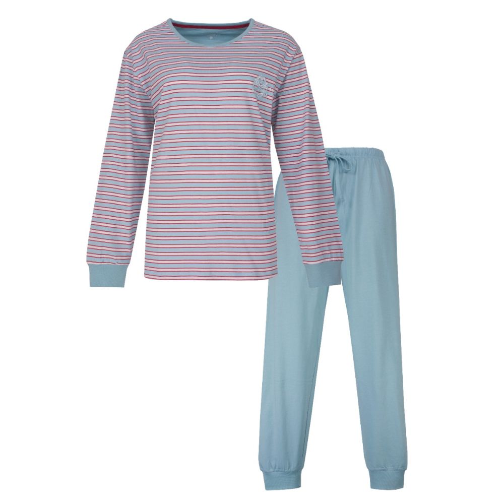 Irresistible dames pyjama in lichtblauw gestreept van 100% katoen met lange broek - model irresistible_dames_pyjama_irpyd16005b (1).jpg