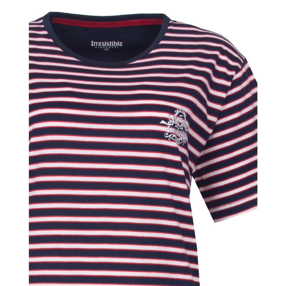 Irresistible Nachthemd Dames Donkerblauw Gestreept - Afbeelding 2