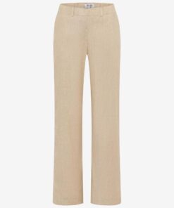 Raphaella by Brax Pam Flared Broek - Linnen-Look - Beig