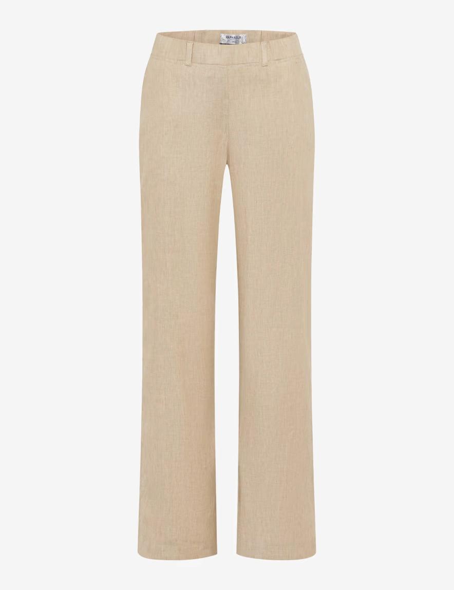 Raphaella by Brax Pam Flared Broek - Linnen-Look - Beig