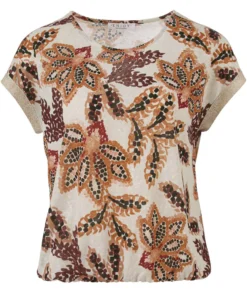Enjoy Damesshirt Oranje Bloem
