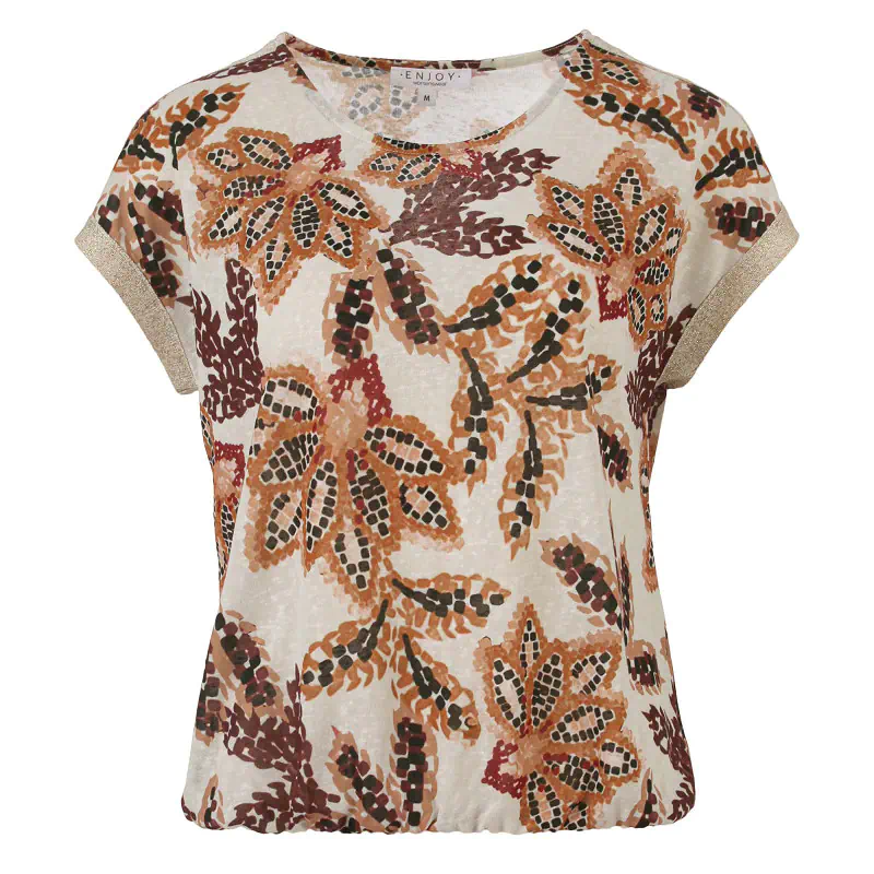 Enjoy Damesshirt Oranje Bloem