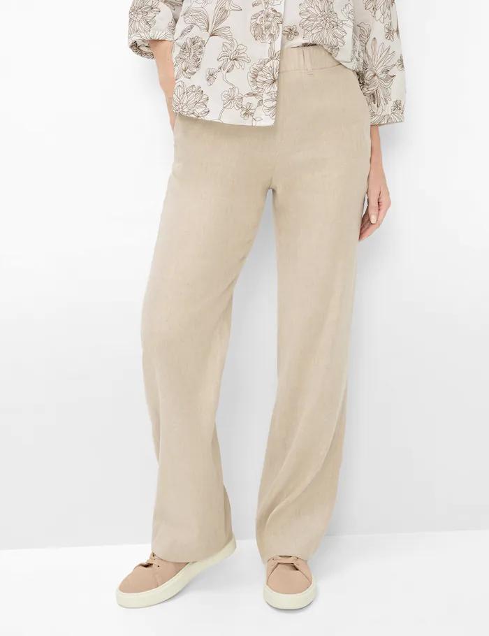 Raphaella by Brax Pam Flared Broek - Linnen-Look - Beig - Afbeelding 2