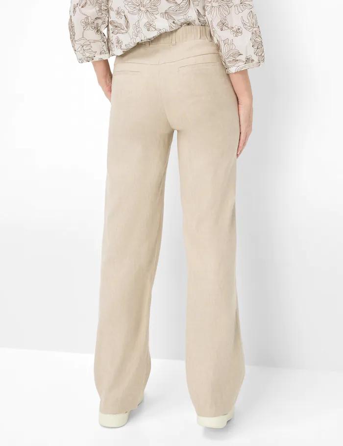 Raphaella by Brax Pam Flared Broek - Linnen-Look - Beig - Afbeelding 4