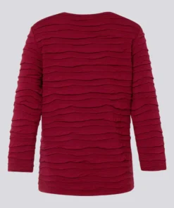 Rabe Damesshirt Merlot met Grove Ribbelstructuur - Afbeelding 3