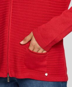 Rabe Damesvest rood ribbelstructuur - Afbeelding 2