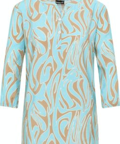 Barbara Lebek blouse turquoise / taupe