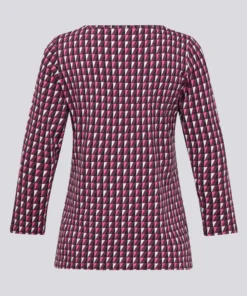Rabe Damesshirt Roze Geometrisch Werkje - Afbeelding 2