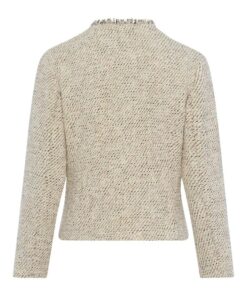 Frank Walder Blazer Gemeleerd Beige Marine - Luxe Katoenmix met Rafels - Afbeelding 2