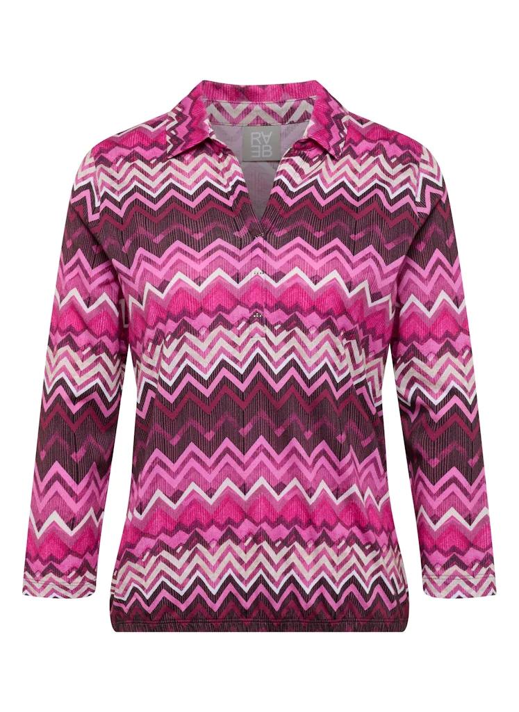 RABE dames poloshirt zigzag fuchsia
