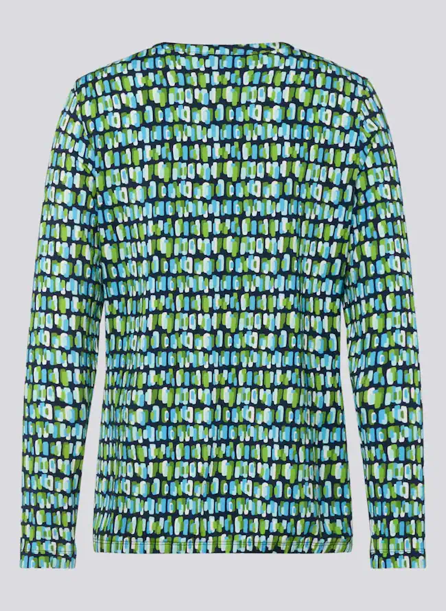 Rabe Damesshirt V-hals Gemêleerd Groen-Blauw - Afbeelding 3