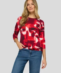 Rabe Dames Blouson Rood met Driekwart Mouw - Afbeelding 2