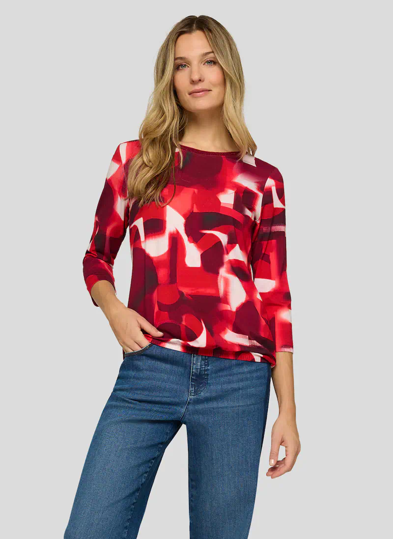 Rabe Dames Blouson Rood met Driekwart Mouw - Afbeelding 2