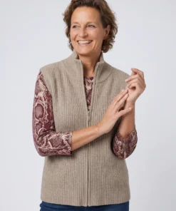 Barbara Lebek Dames Bodywarmer Greige