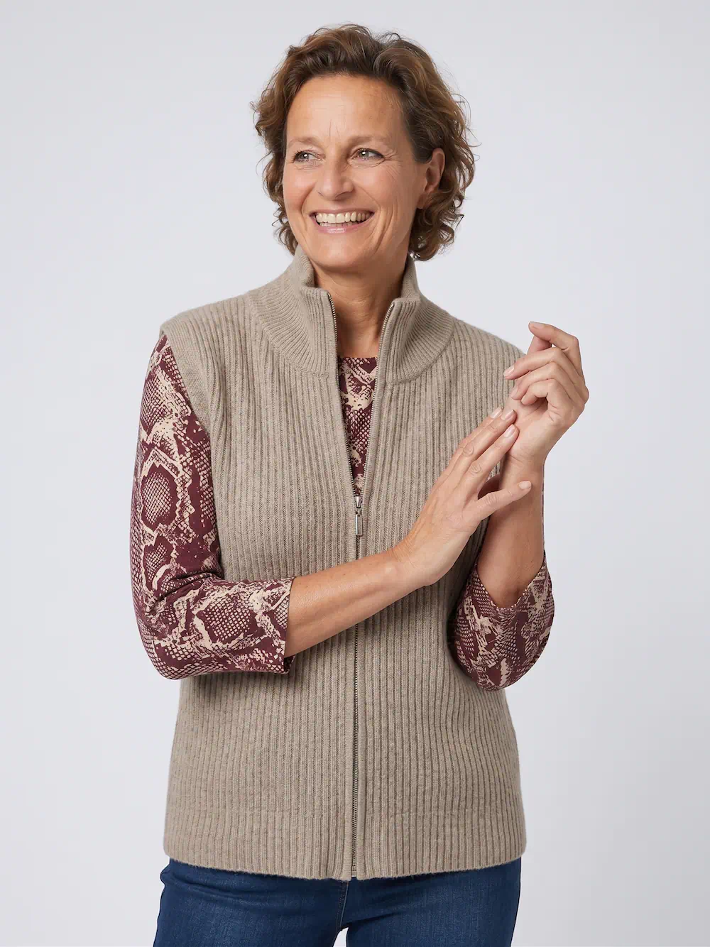 Barbara Lebek Dames Bodywarmer Greige