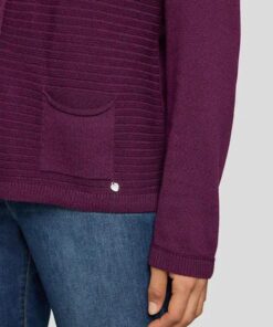 Rabe Damesvest Aubergine ribbelstructuur - Afbeelding 2