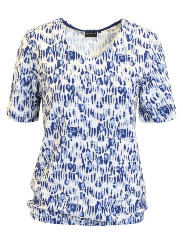 Brandtex Shirt Blauw wit - 100% katoen