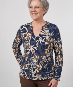 Sensia Dames blouson blauw gebloemd 'Barbie' - Afbeelding 2