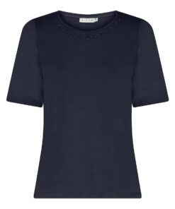 Micha Shirt Korte Mouw Marine Strass