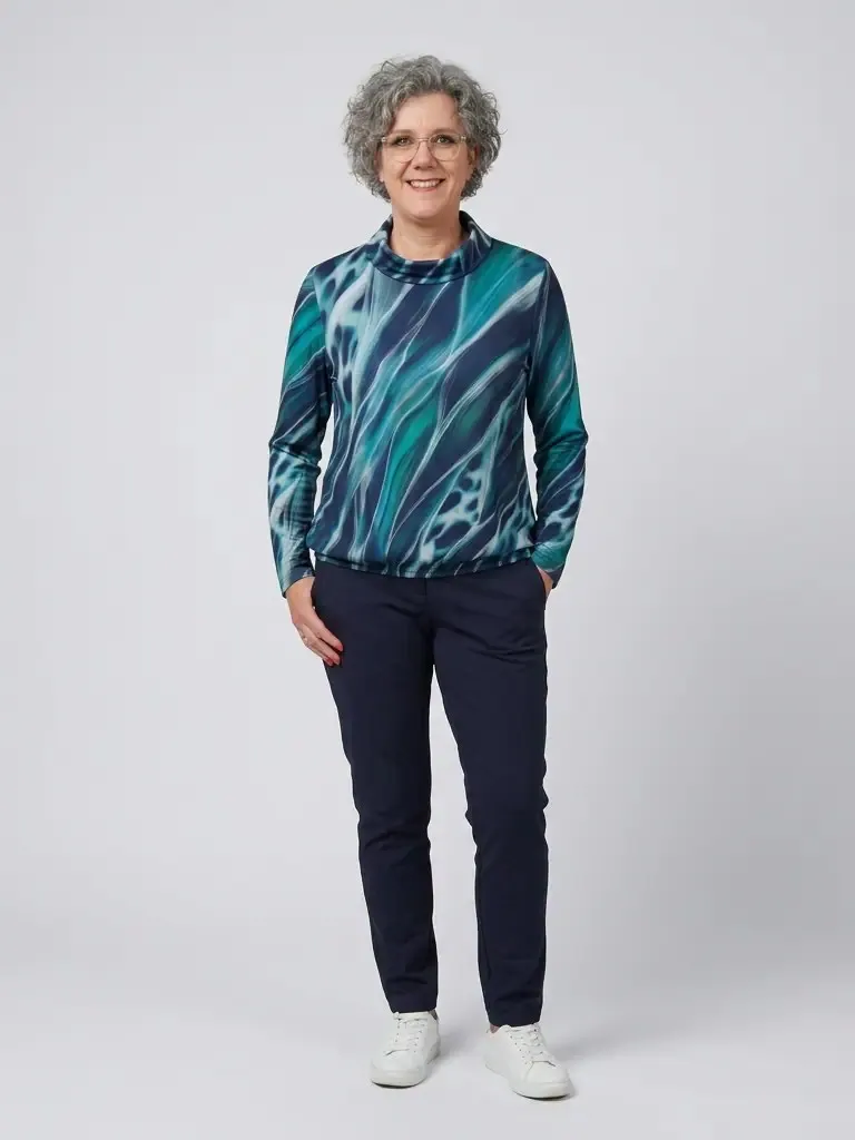 Sensia Dames blouson marine petrol 'Kylie' - Afbeelding 3
