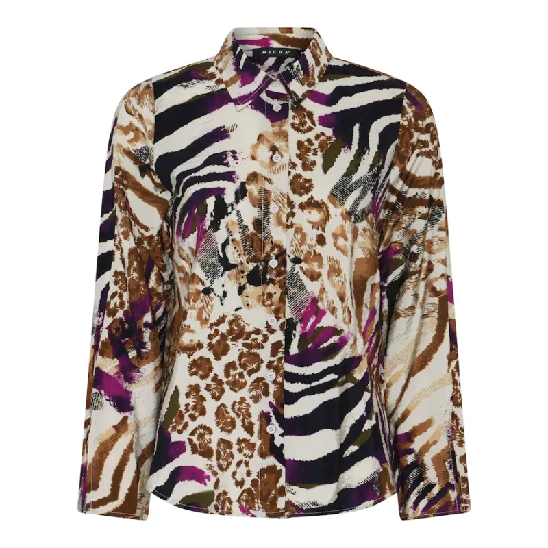 Micha blouse dierenprint beige 