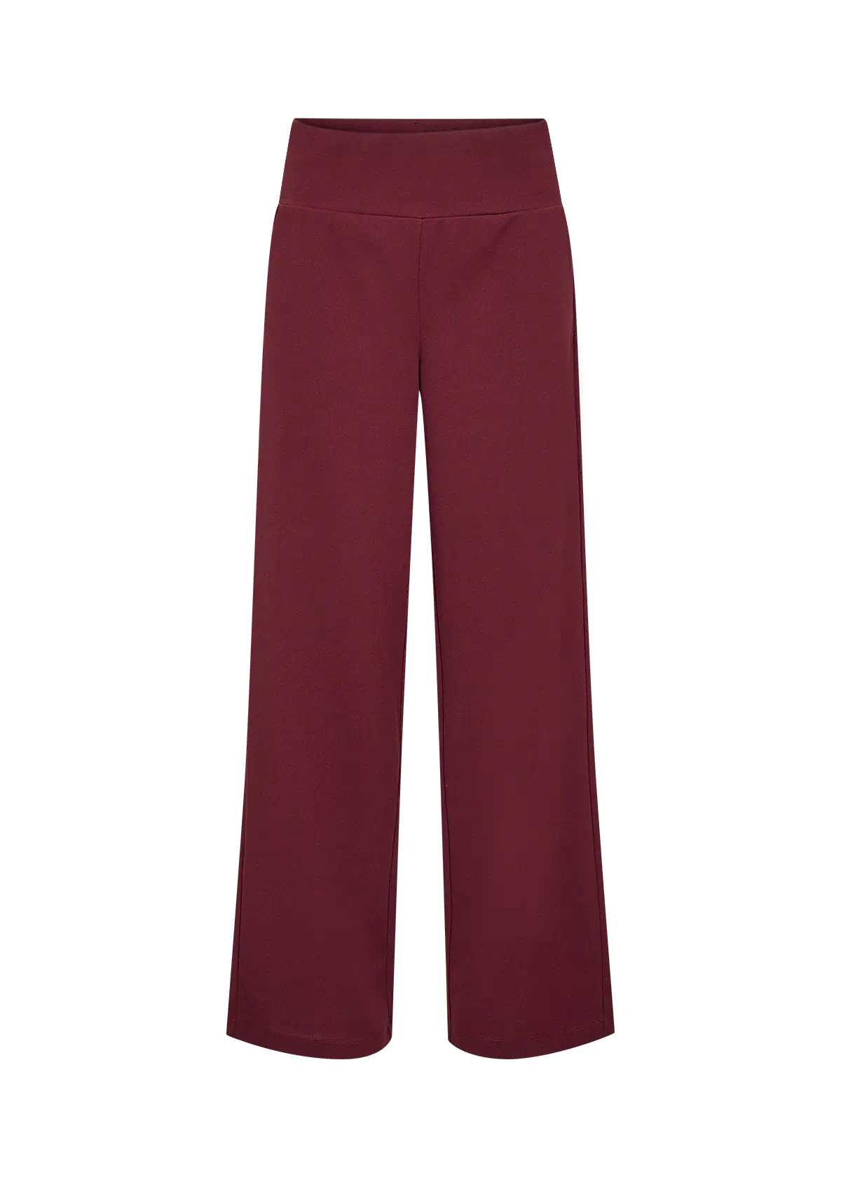 Soyaconcept dames broek SC-Siham met wijde pijpen en hoge elastische tailleband in bordeauxrood