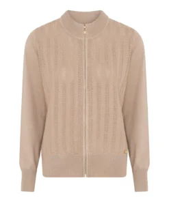 Micha camel vest met rits - Afbeelding 2