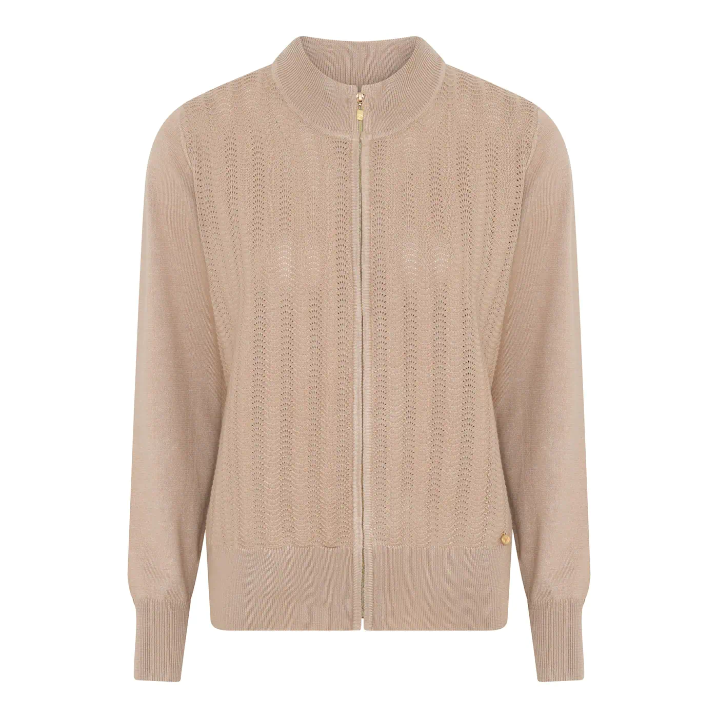 Micha camel vest met rits - Afbeelding 2