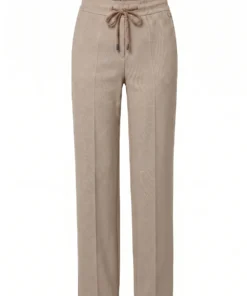 Relaxed by Toni dames instapbroek model Scarlet met rechte wijde pijpen en taillekoord in beige