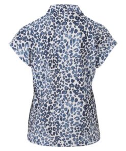 Enjoy Dames Blouse Korte Mouw Blauwe Print - Afbeelding 2