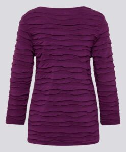 Rabe Dames Shirt Driekwart Mouw Aubergine - Afbeelding 2